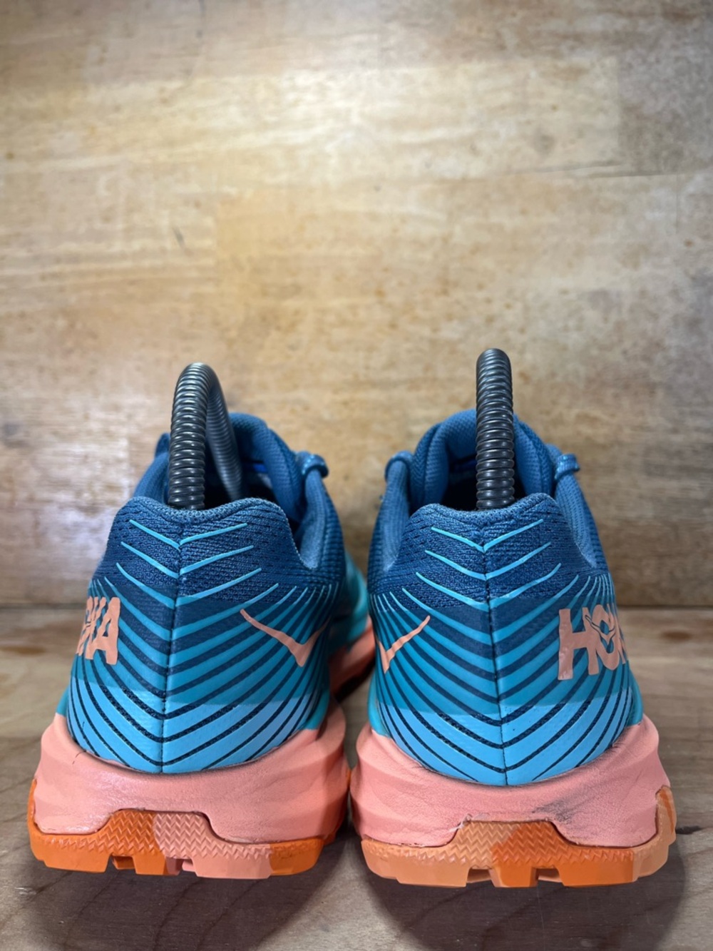 Hoka One One Torrent 2 Womens Size 6.5 Trail Running Shoes Real Teal Cantaloupe - Picture 5 of 11
